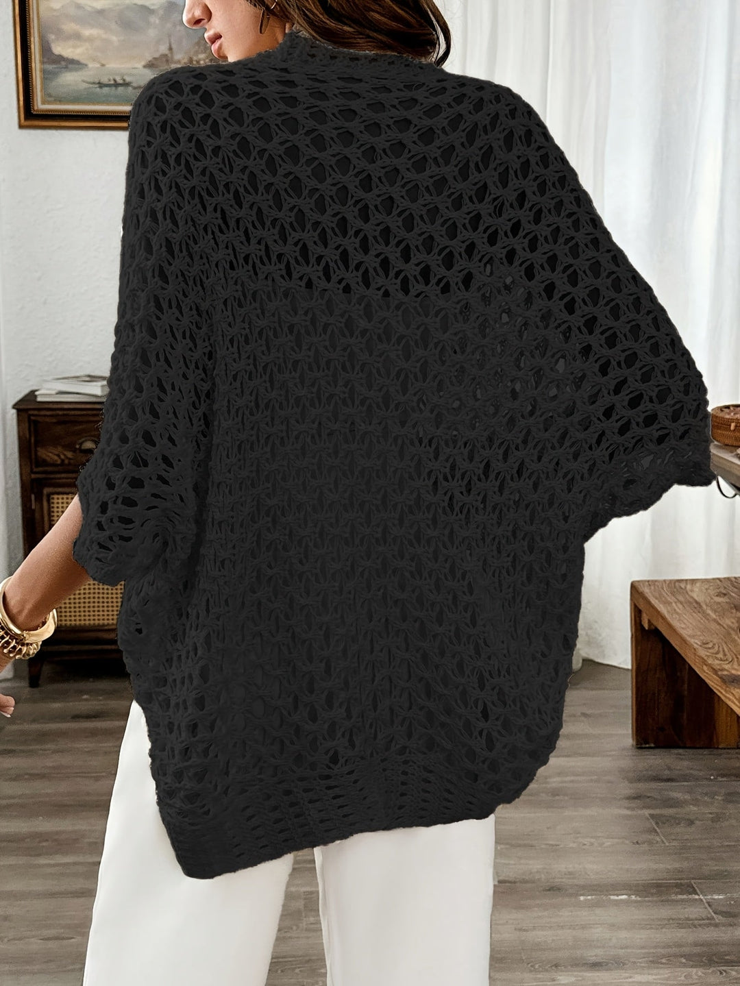 Etleva - Cardigan Eleganță Cu Mâneci în Formă De Aripi De Liliac