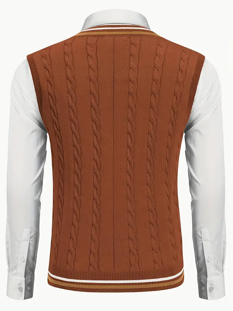 Duane - Pulover Tricotat Fără mâneci, Cu Decolteu în V