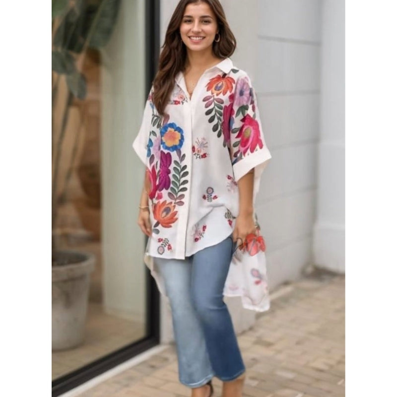 Rossella - Cămașă Elegantă Cu Imprimeu Floral