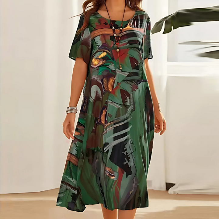 Filomena - Rochie Confortabilă cu Imprimeu Floral