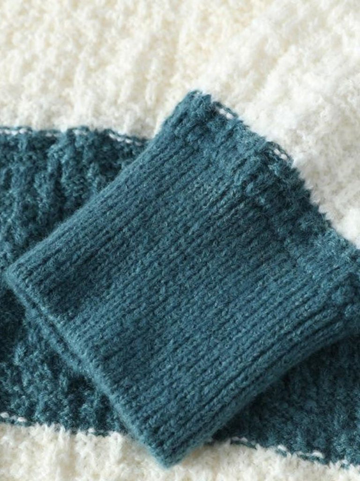 Jorren - Pulover Cu Guler Rotund Si Dungi