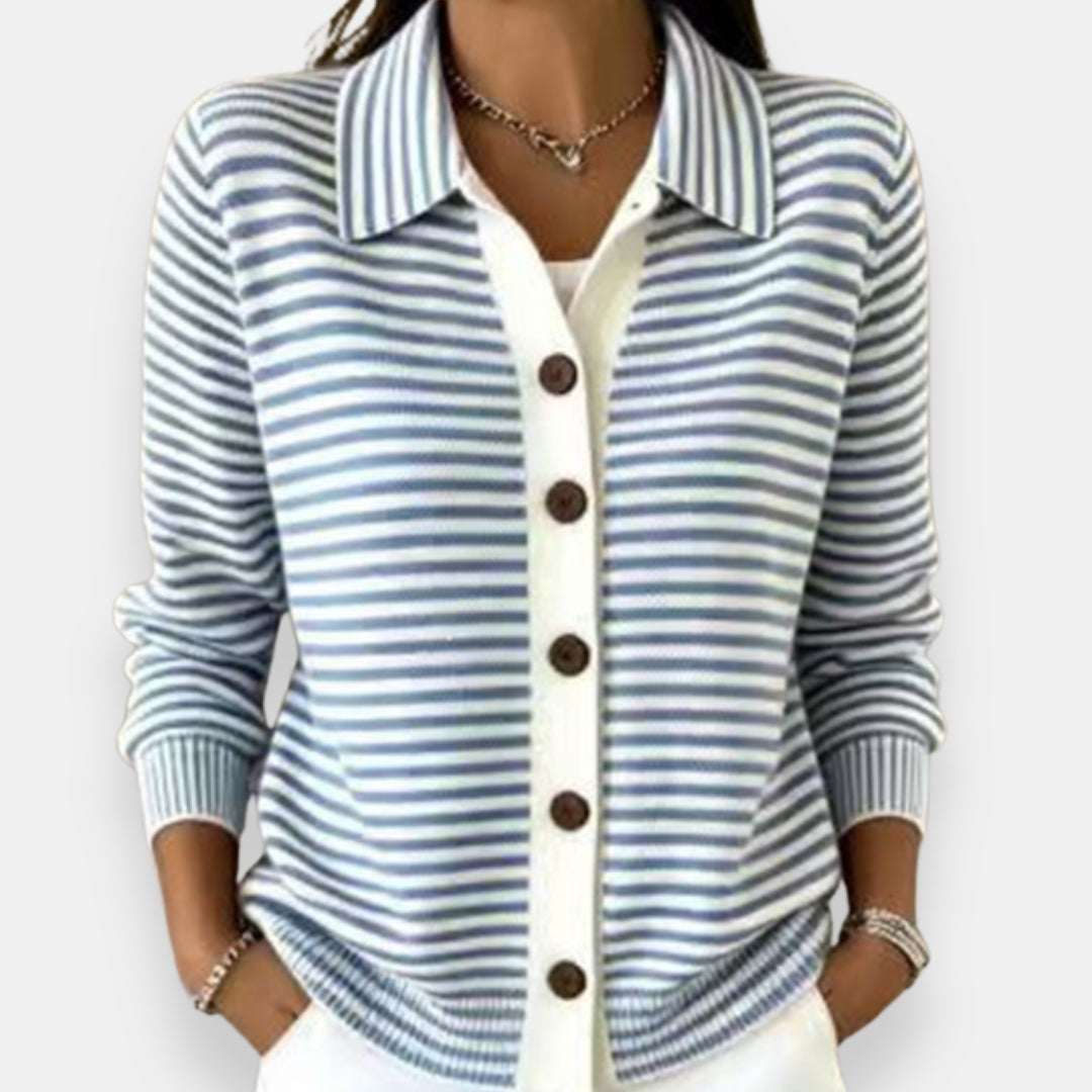 Kerana - Striped Buttoned Cardigan