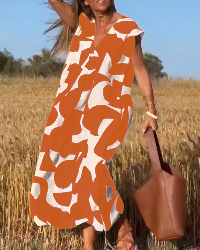 Sarinya - Rochie Imprimată Cu Decolteu In V