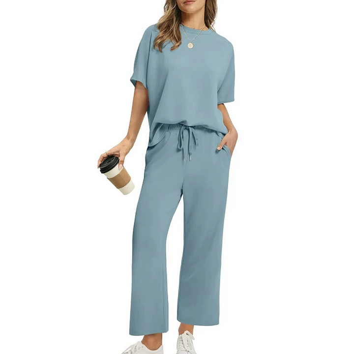 Shirona - Set Casual Format Din Bluză și Pantaloni