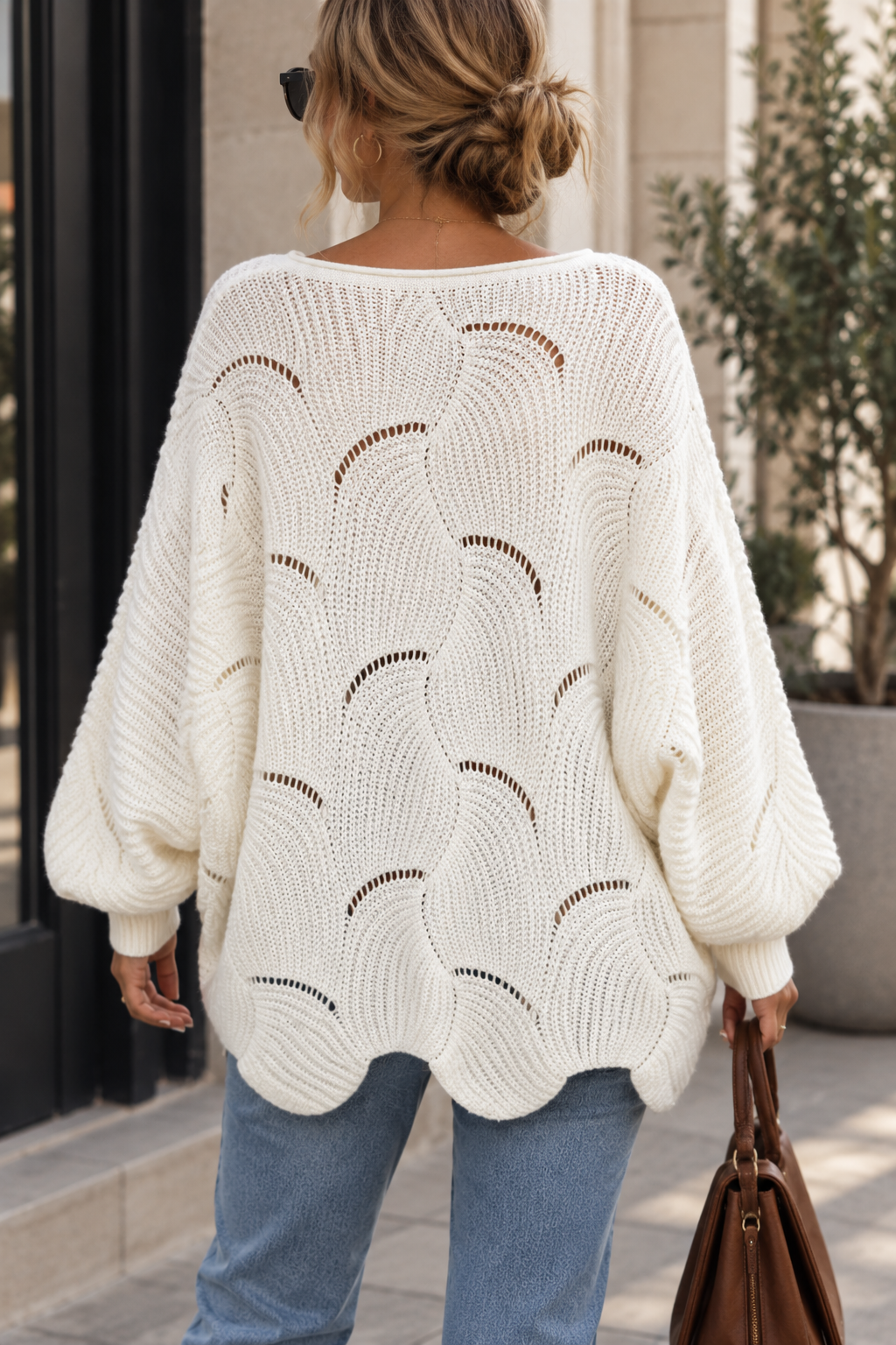 Zeyna - Pulover Din Tricot cu Mâneci Lungi