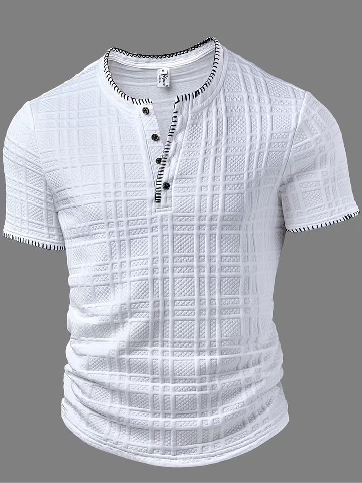 Layton - Tricou Henley Cu Mâneci Scurte și Textură