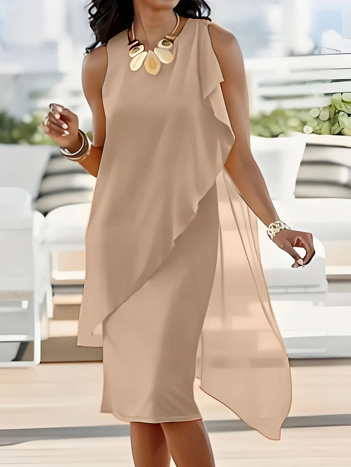 Maren - Rochie Midi Elegantă Fără Mâneci