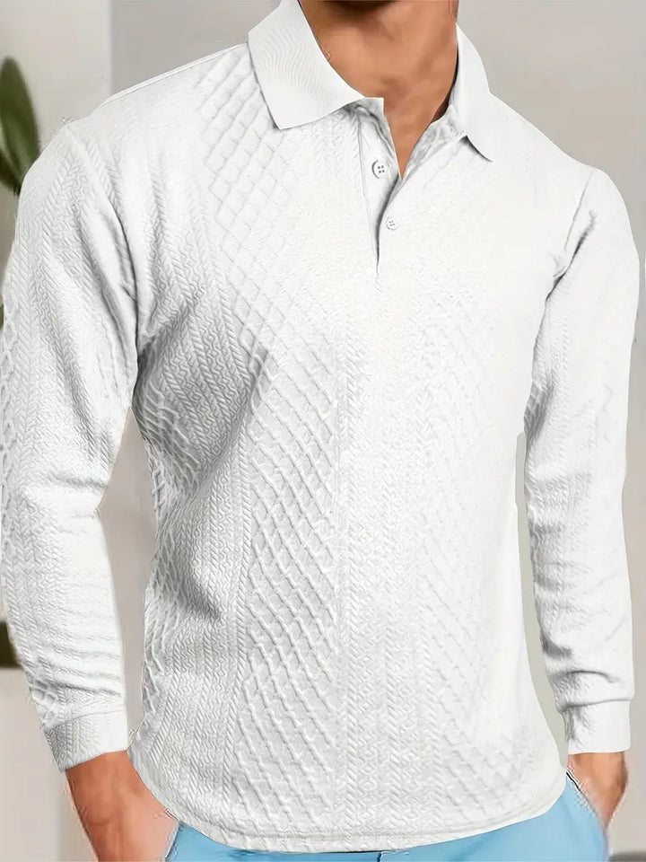 Benoit - Tricou Texturat Lior Cu Guler Jacquard