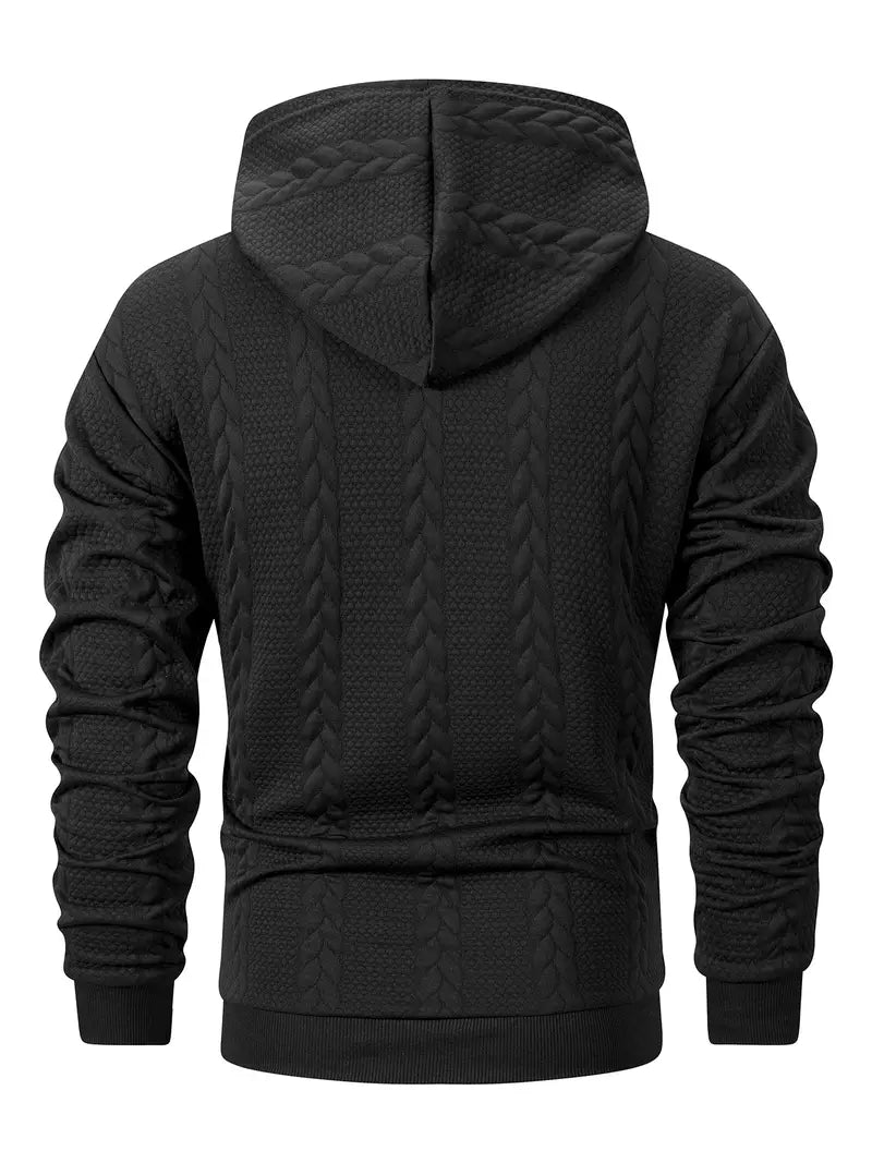 Connolly - Pulover Casual Tricotat cu Glugă și Buzunar Frontal