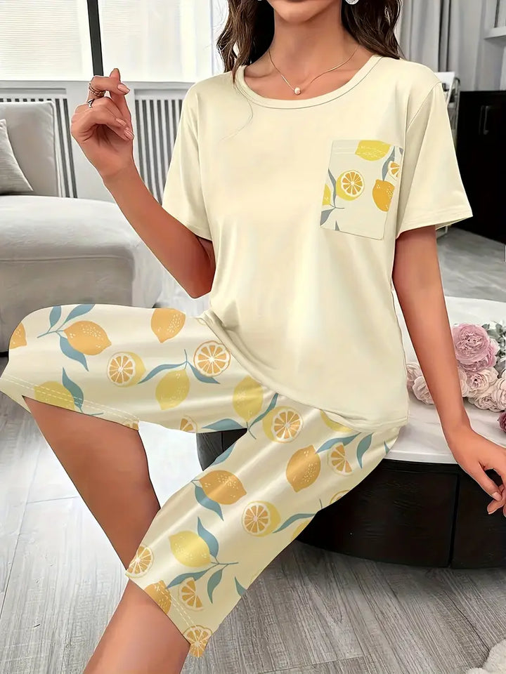 Kinsley - Set Confortabil De Imbrăcăminte De Casă Cu Imprimeu Floral
