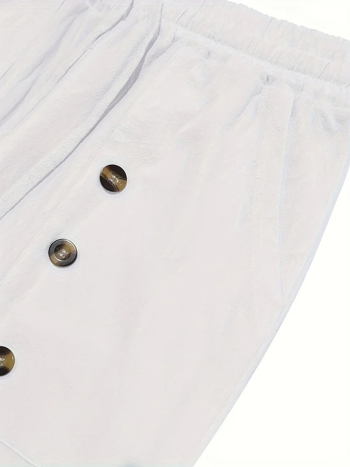 Beslan - Pantaloni Eleganți Cu Croi Drept Si Nasturi Aurii