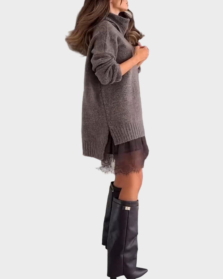 Yliane - Set Casual din Două Piese cu Guler înalt