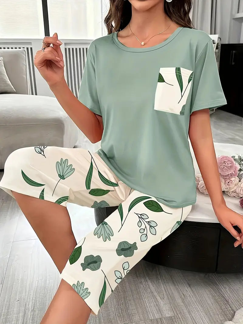 Kinsley - Set Confortabil De Imbrăcăminte De Casă Cu Imprimeu Floral