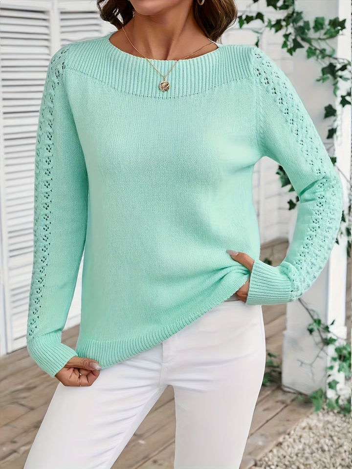Pauliina - Pulover Casual Cu Mâneci Lungi Și Decupaje