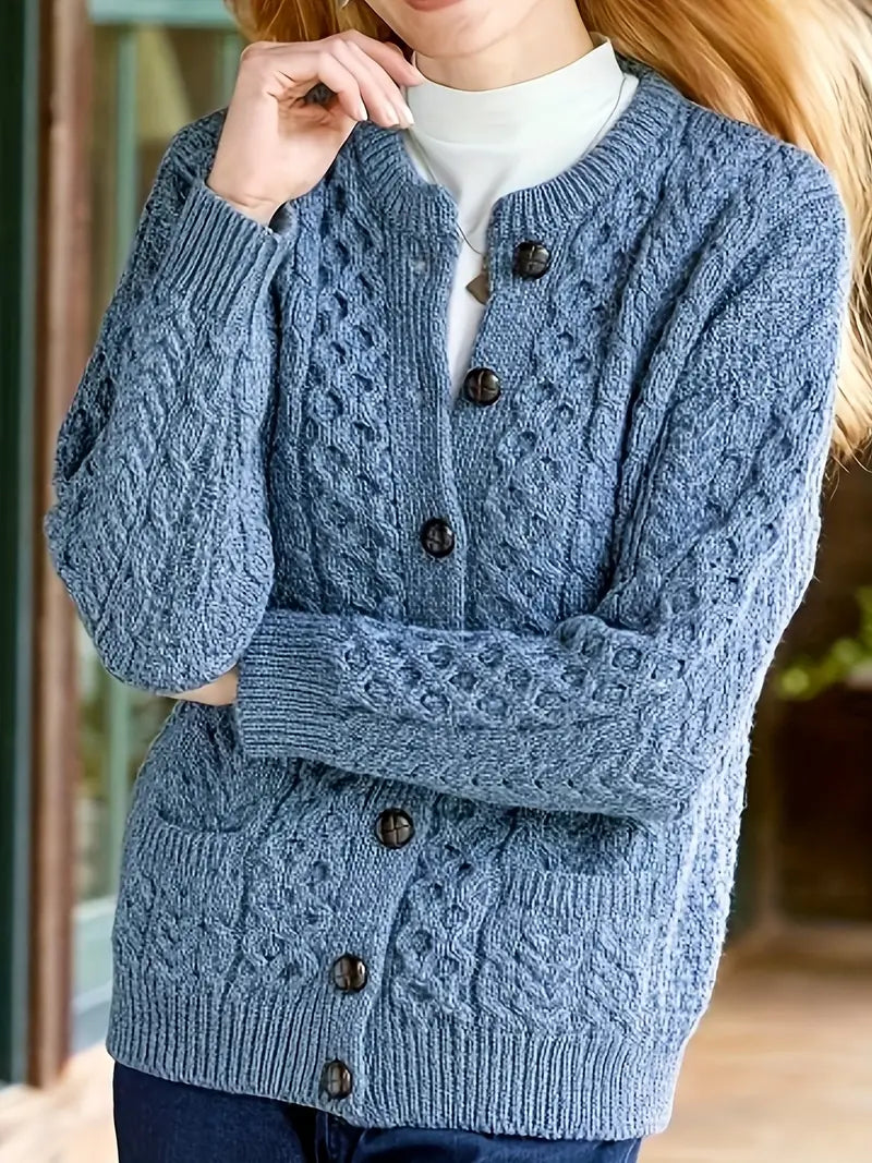Avery - Cardigan Cu Nasturi și Tricotaj Cu Cabluri