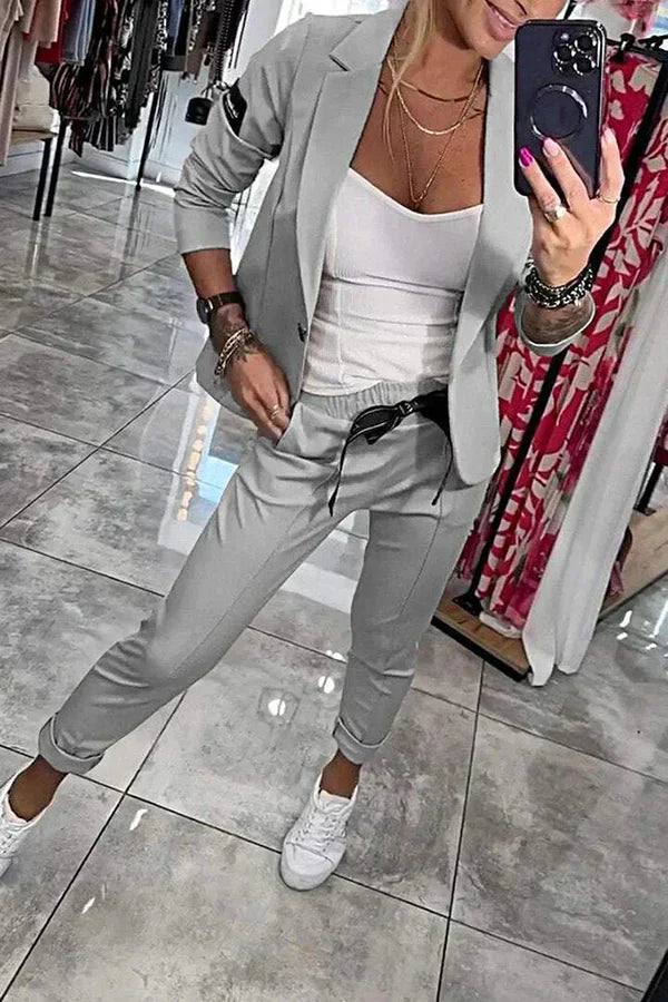 Kseniya - Setează Elegant Format Din Sacou și Pantaloni