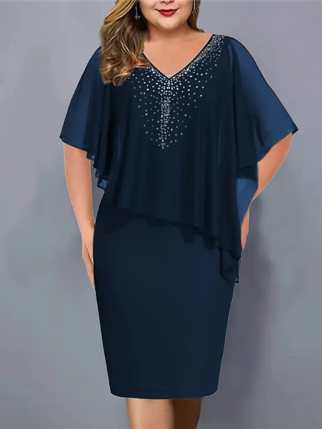 Amelie – Rochie Din Șifon Cu Decolteu În V, Împodobită Cu Strasuri