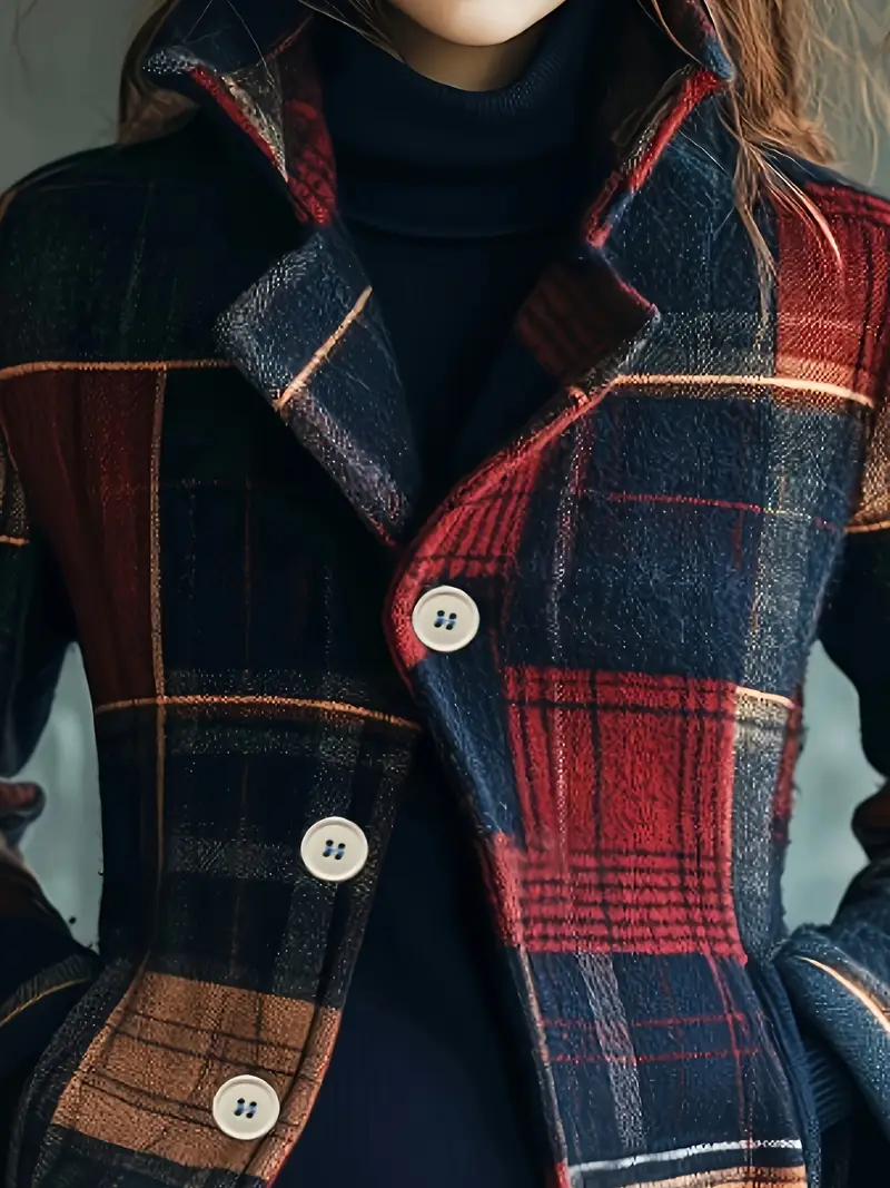 Marsai - Palton Scurt Cu Model Tartan