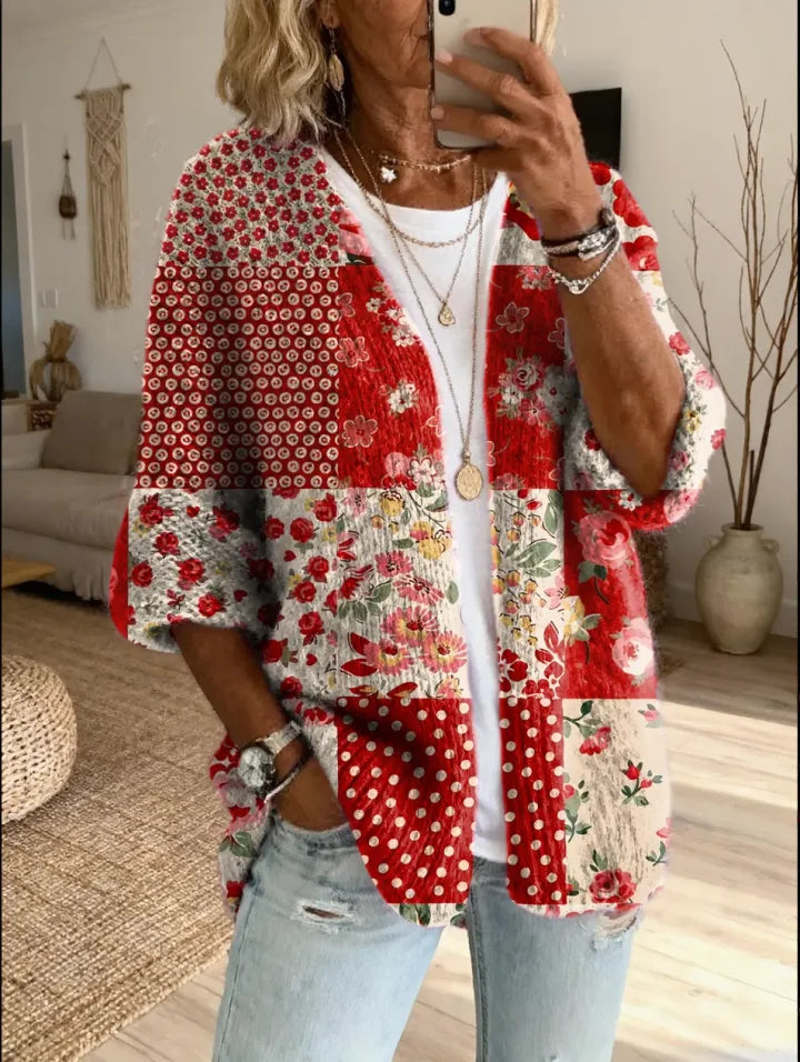 Stevena - Pulover Cu Model Floral Elegant