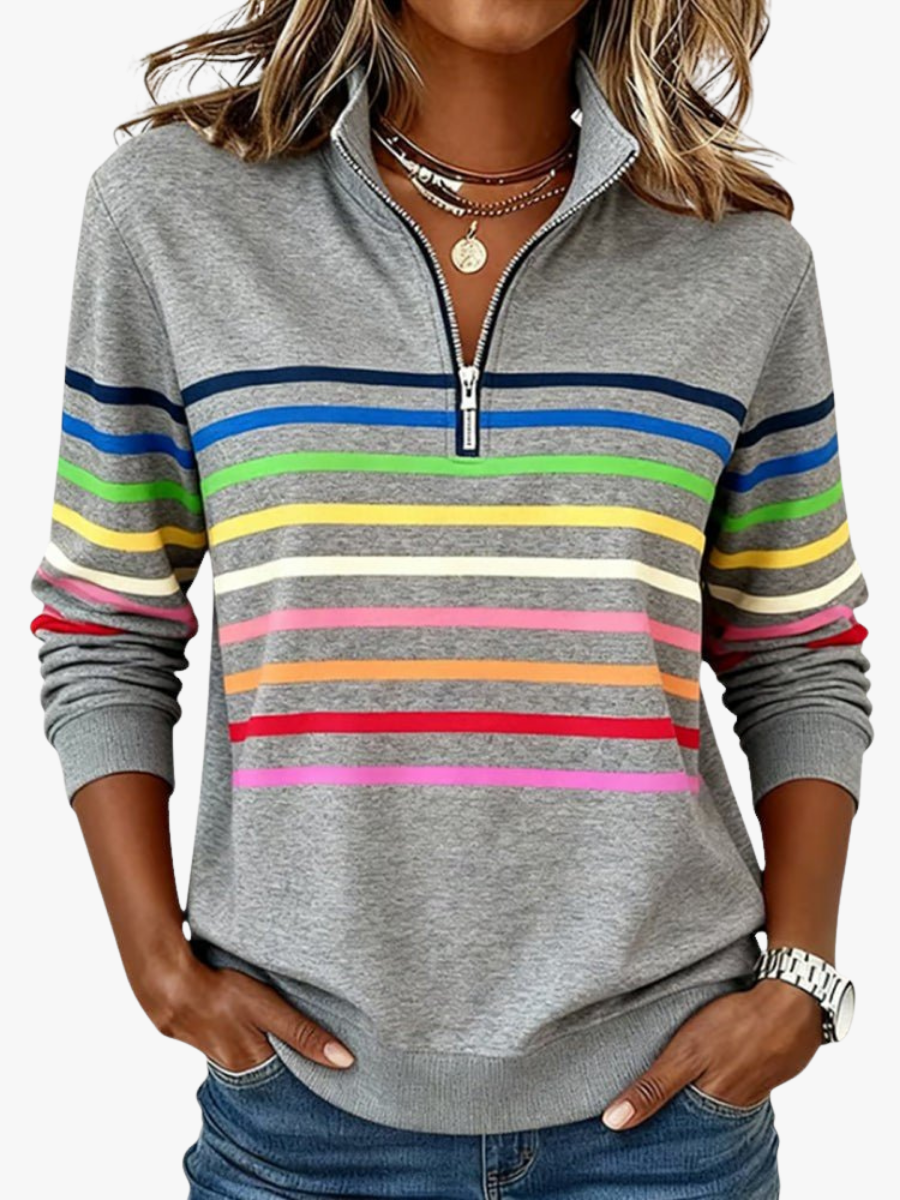 Mourinda - Striped Quarter Length Sweatshirt
