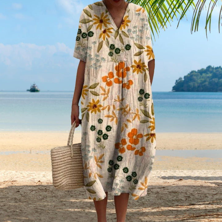 Lora - Rochie De Vară cu Imprimeu Floral Colorat