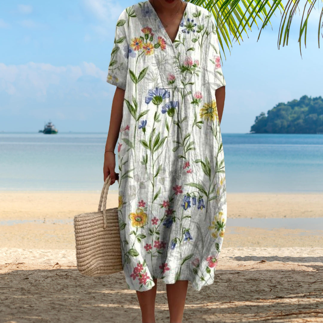 Lora - Rochie De Vară cu Imprimeu Floral Colorat
