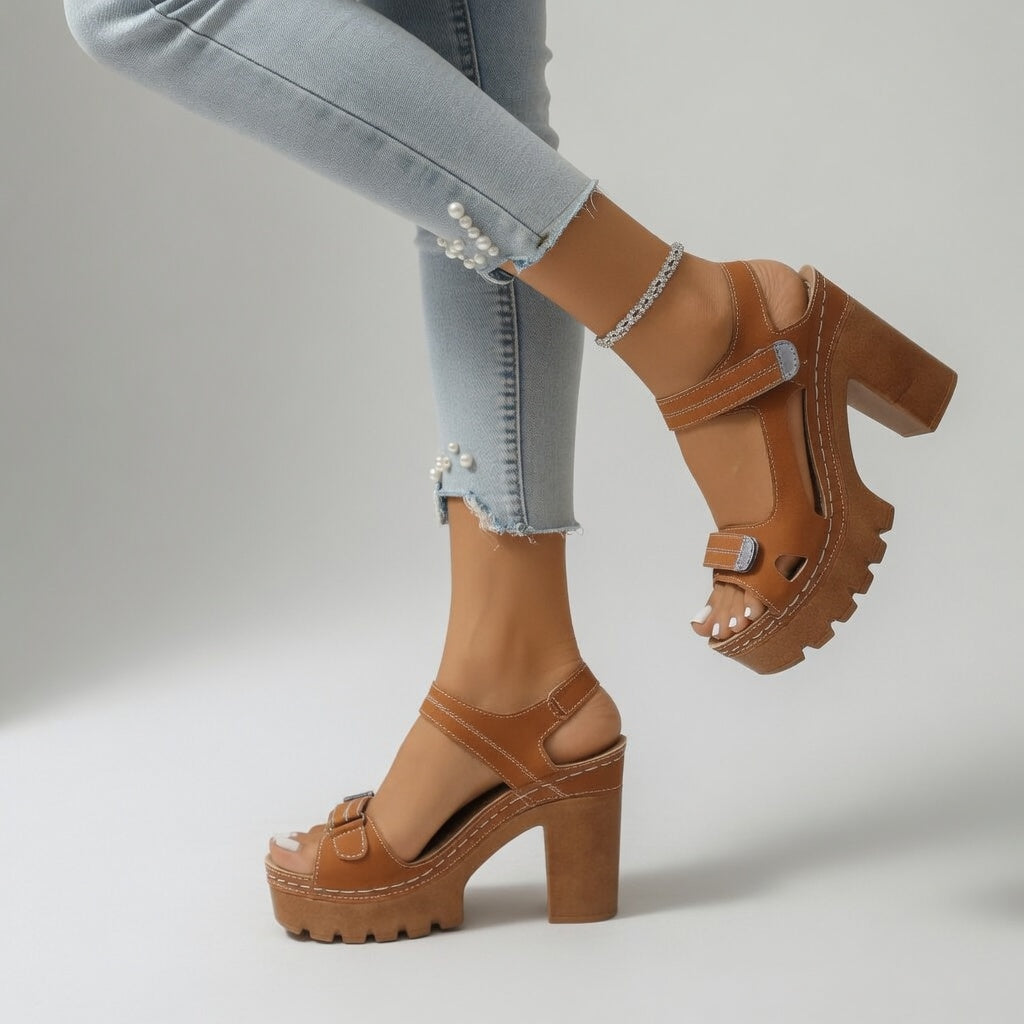 Lidya - Sandale Elegante Cu Toc Gros