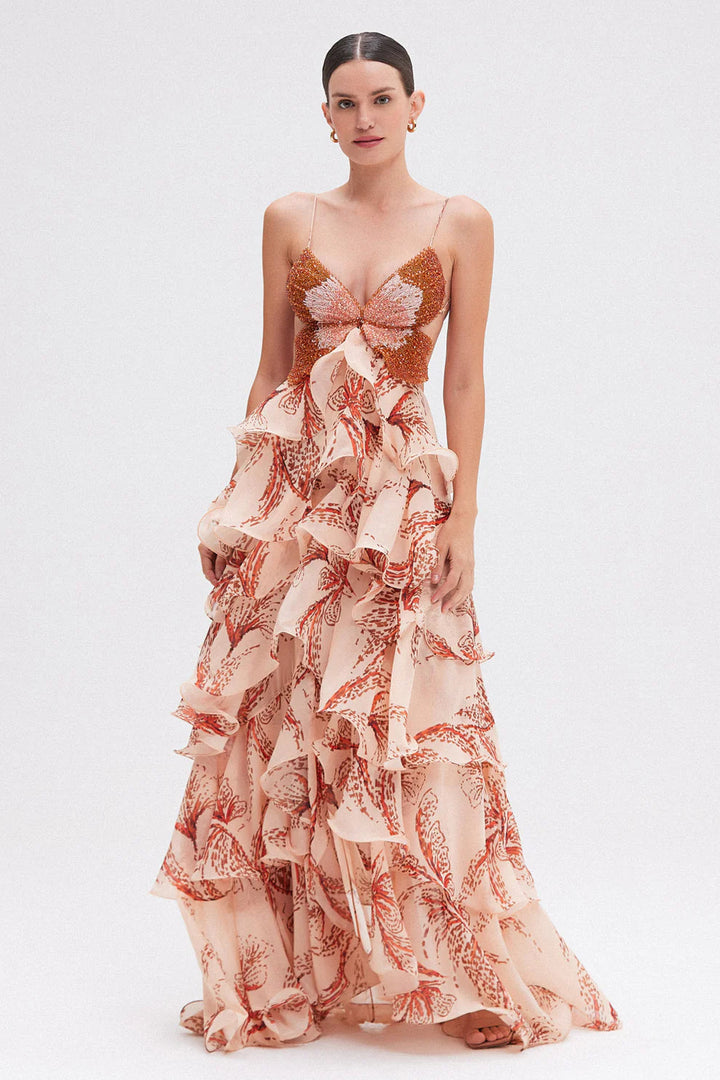 Ameliah - Rochie Elegantă Fără Mâneci, Cu Volane