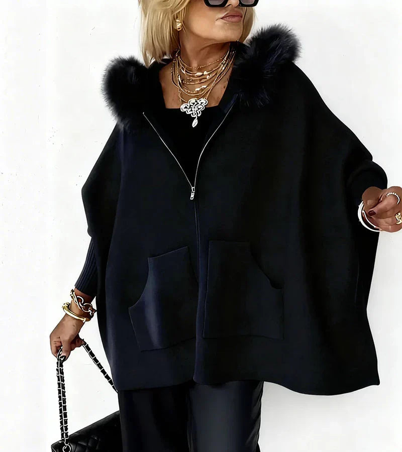 Chiaka - Palton Confortabil Oversized Cu Fermoar