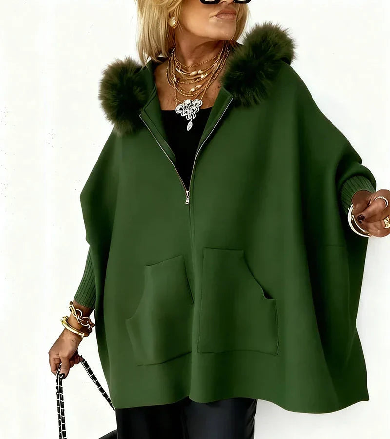 Chiaka - Palton Confortabil Oversized Cu Fermoar
