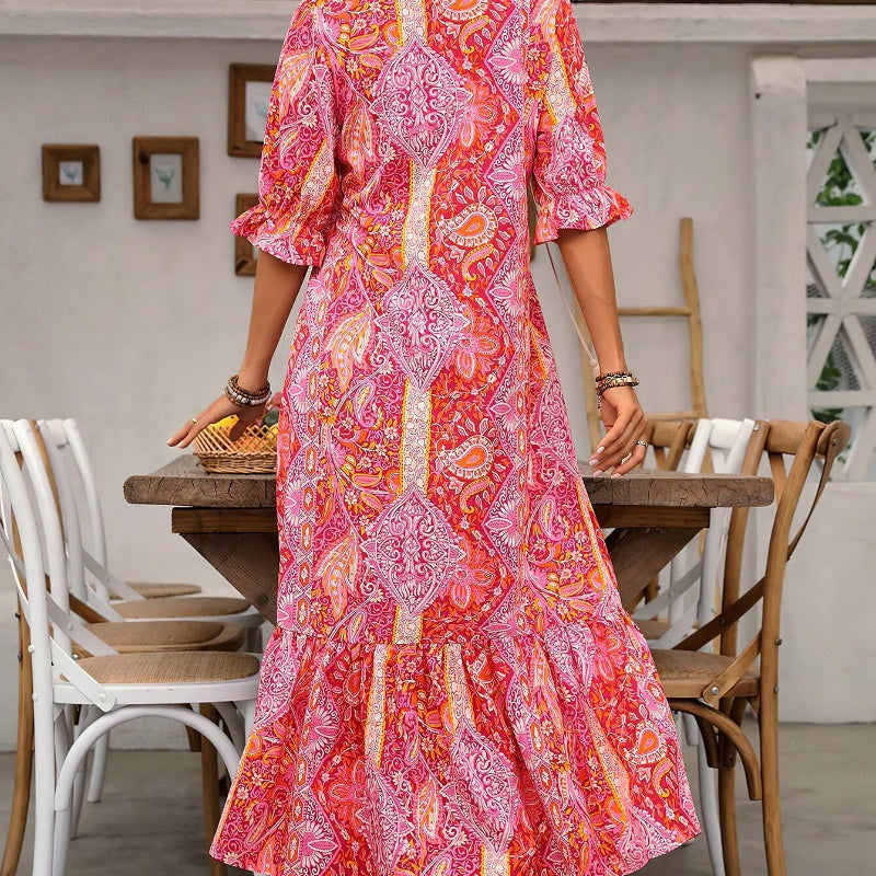 Aniy - Rochie de Vară cu Imprimeu Floral și Decolteu în V