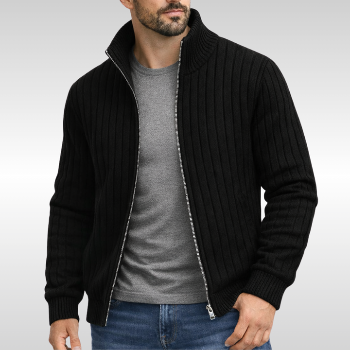 Roald - Cardigan Clasic Tricotat Cu Fermoar