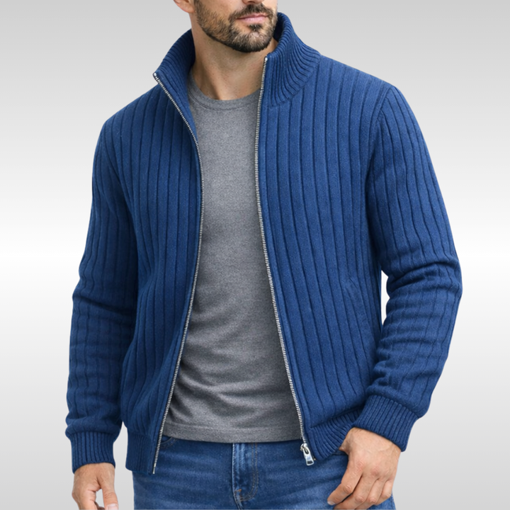 Roald - Cardigan Clasic Tricotat Cu Fermoar