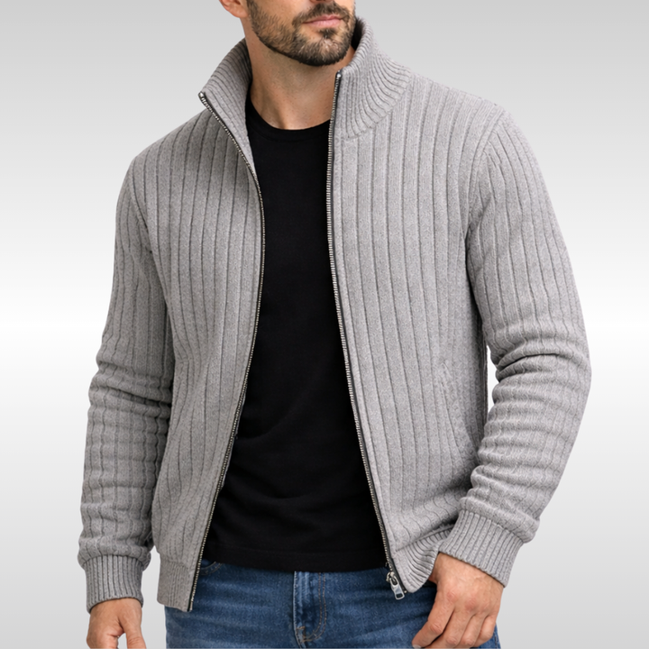 Roald - Cardigan Clasic Tricotat Cu Fermoar