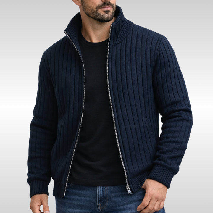 Roald - Cardigan Clasic Tricotat Cu Fermoar