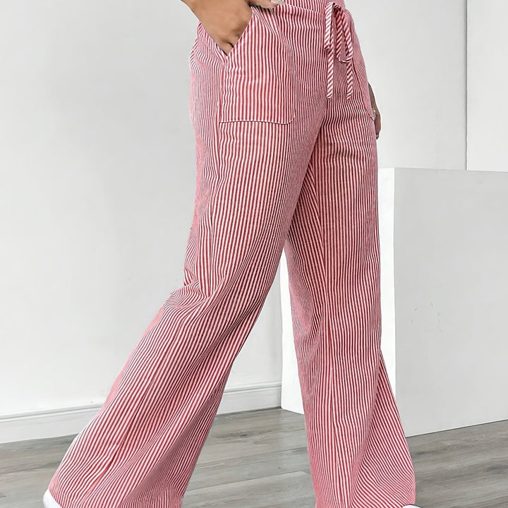 Sunnyi - Pantaloni Largi Cu Dungi Casual