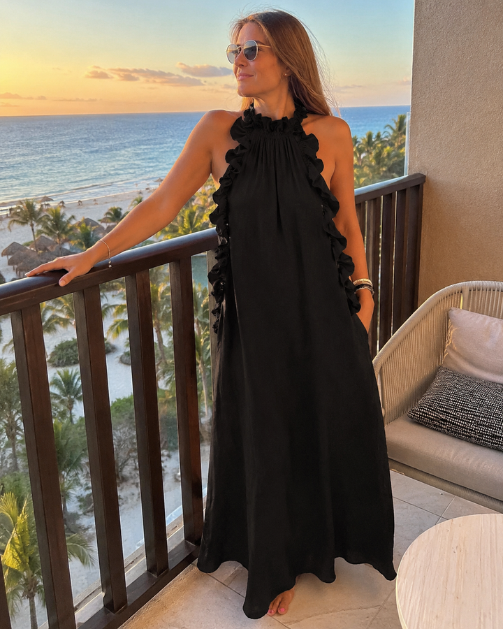 Vasara - Rochie Maxi În Stil Boem Cu Volane