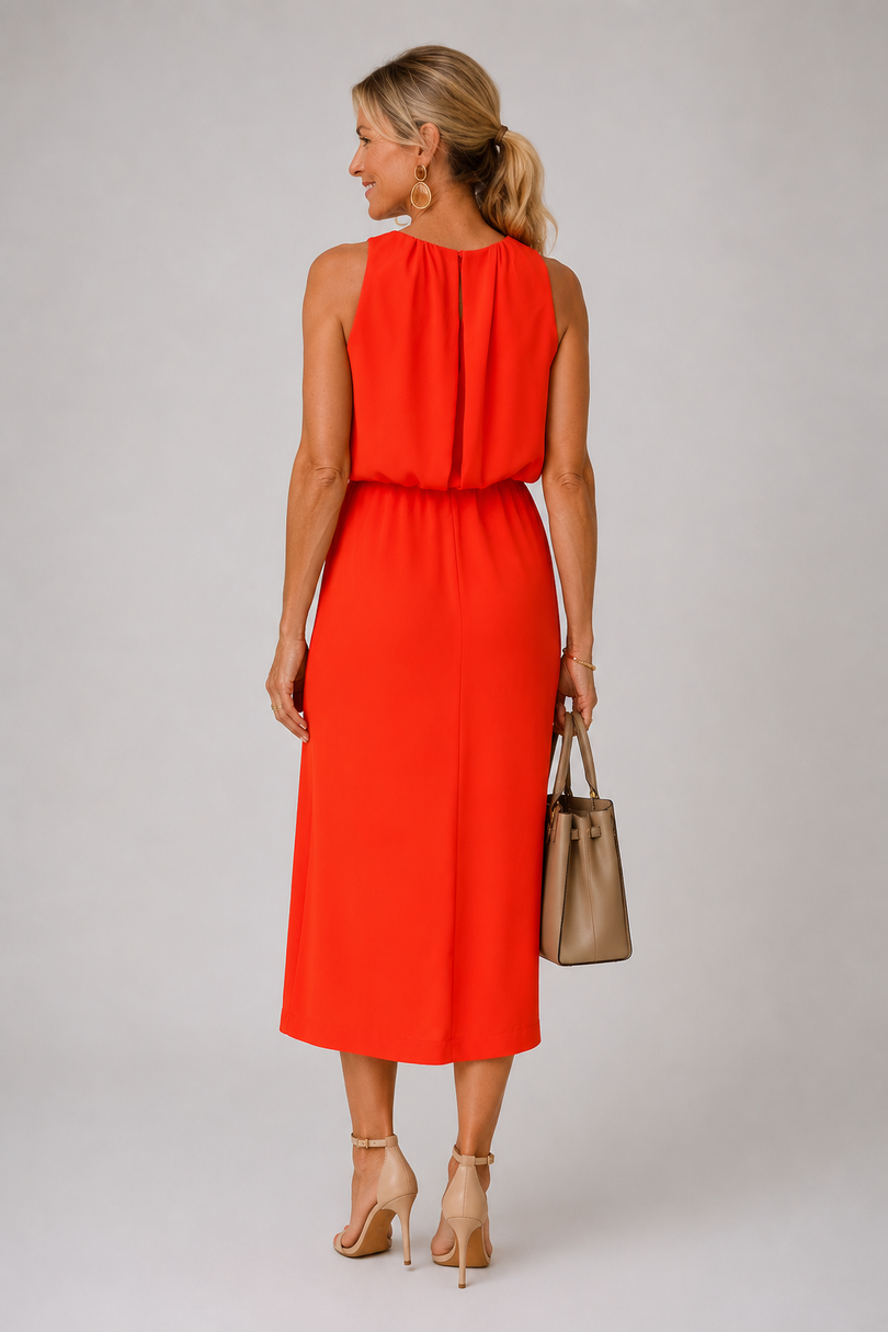 Antoinette – Rochie Middi cu Fante Laterale