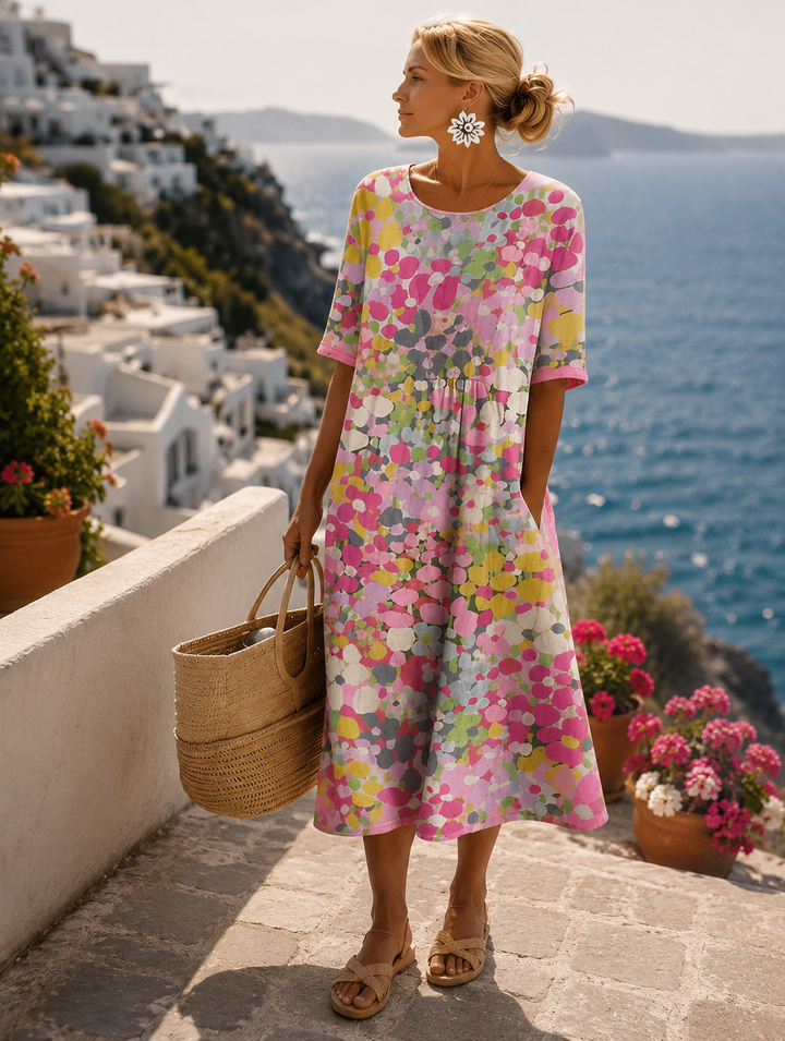 Slaina - Rochie Midi Cu Imprimeu Floral