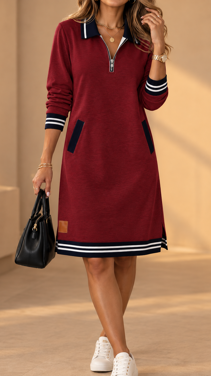 Keani - Rochie Elegantă În Stil Polo