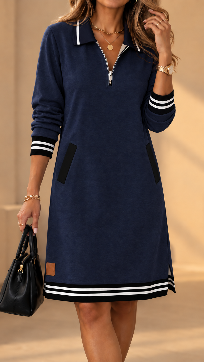 Keani - Rochie Elegantă În Stil Polo