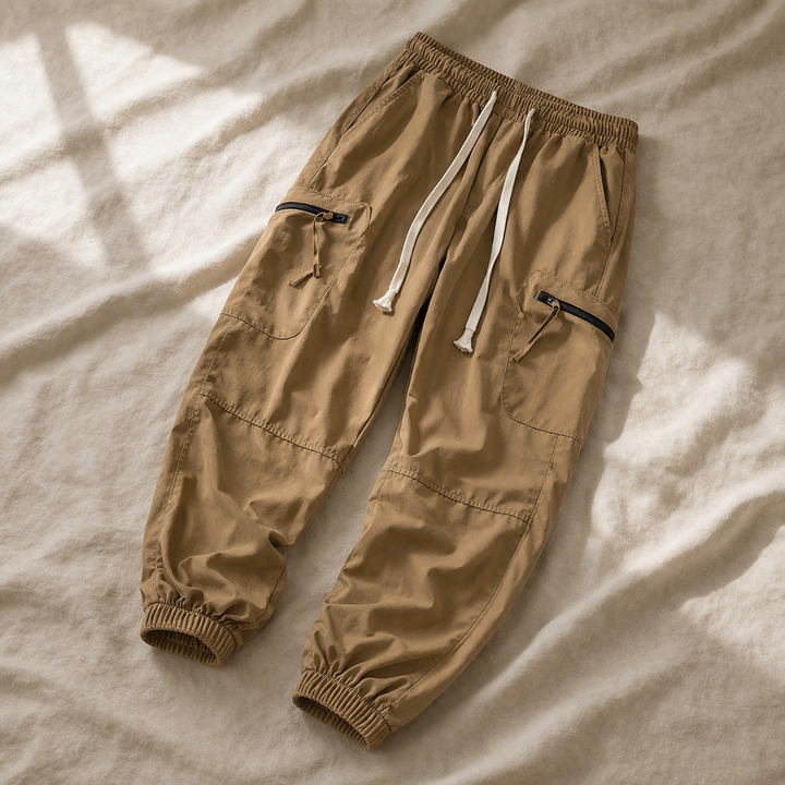 Johnas - Pantaloni Marfă Casual Cu șnur