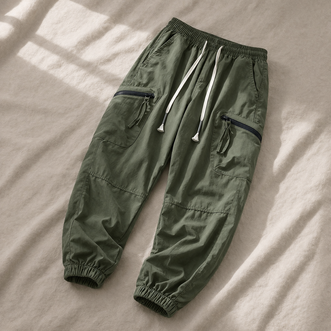 Johnas - Pantaloni Marfă Casual Cu șnur
