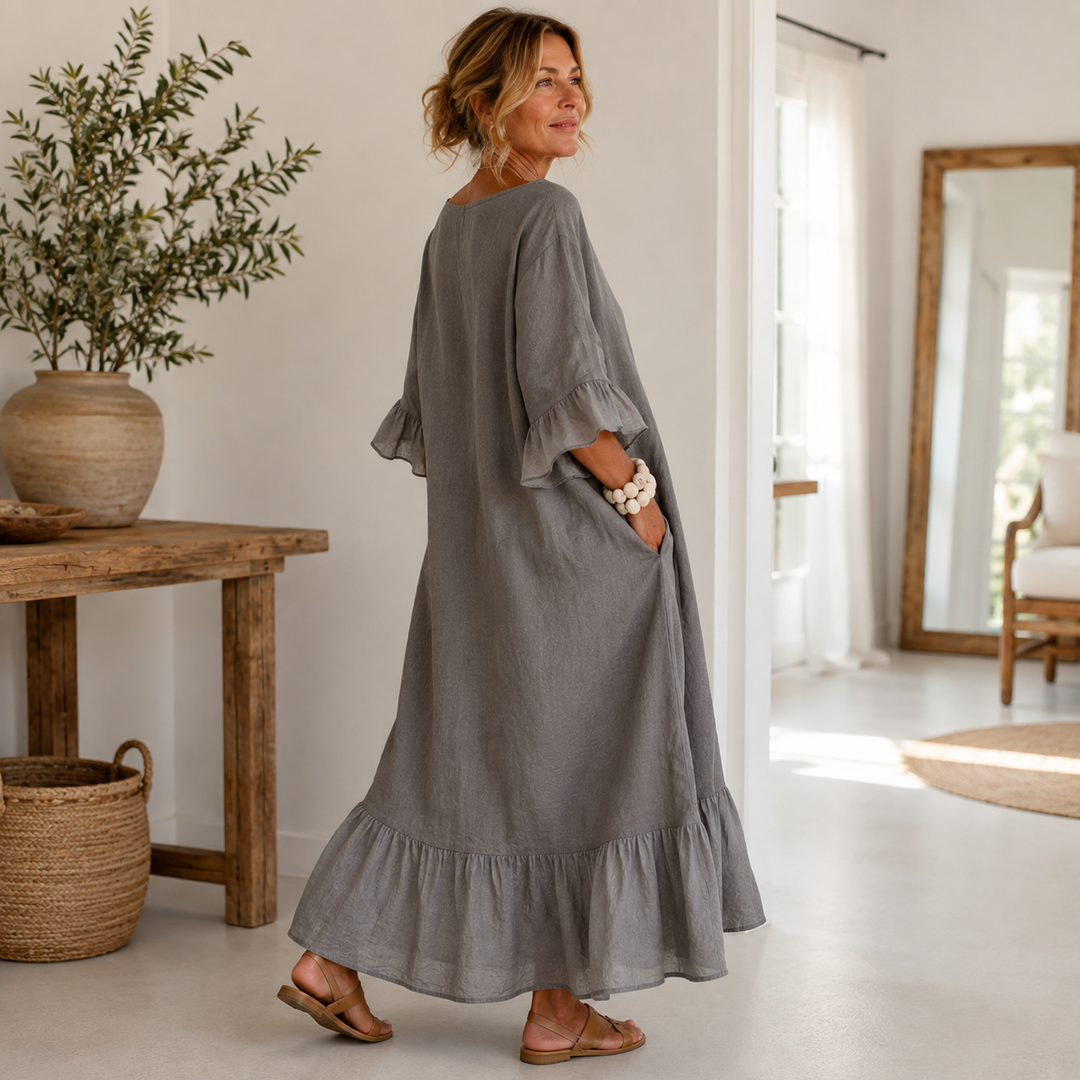 Hannele - Rochie Casual Cu Volane Și Buzunar