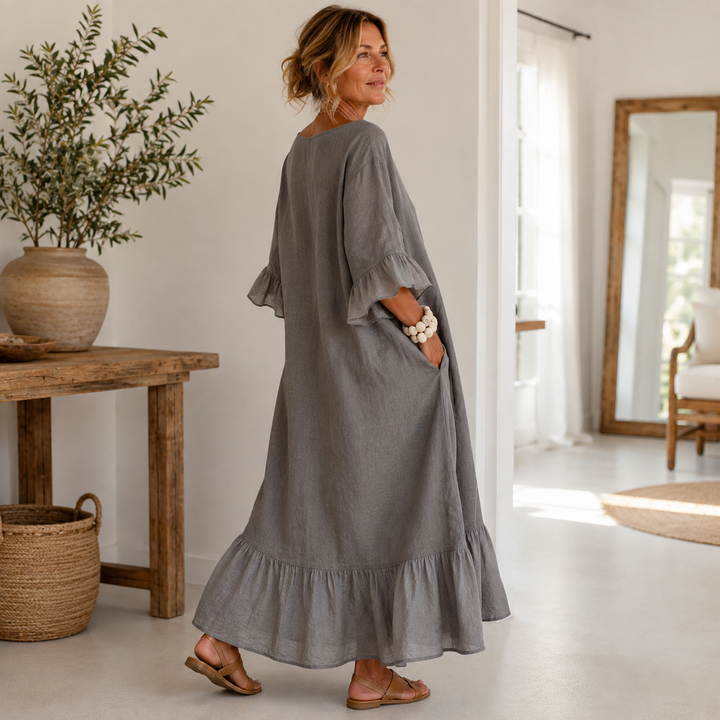 Hannele - Rochie Casual Cu Volane Și Buzunar