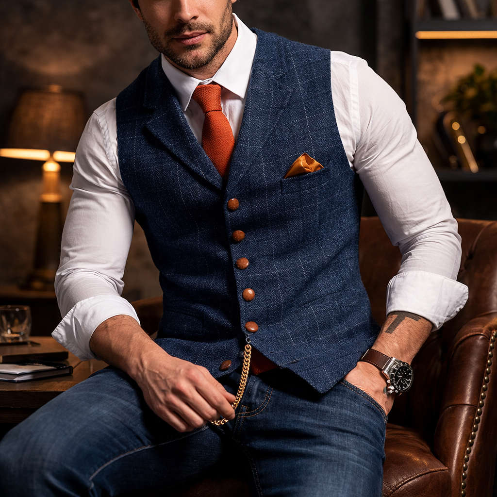 Melker - Vestă Elegantă din Tweed