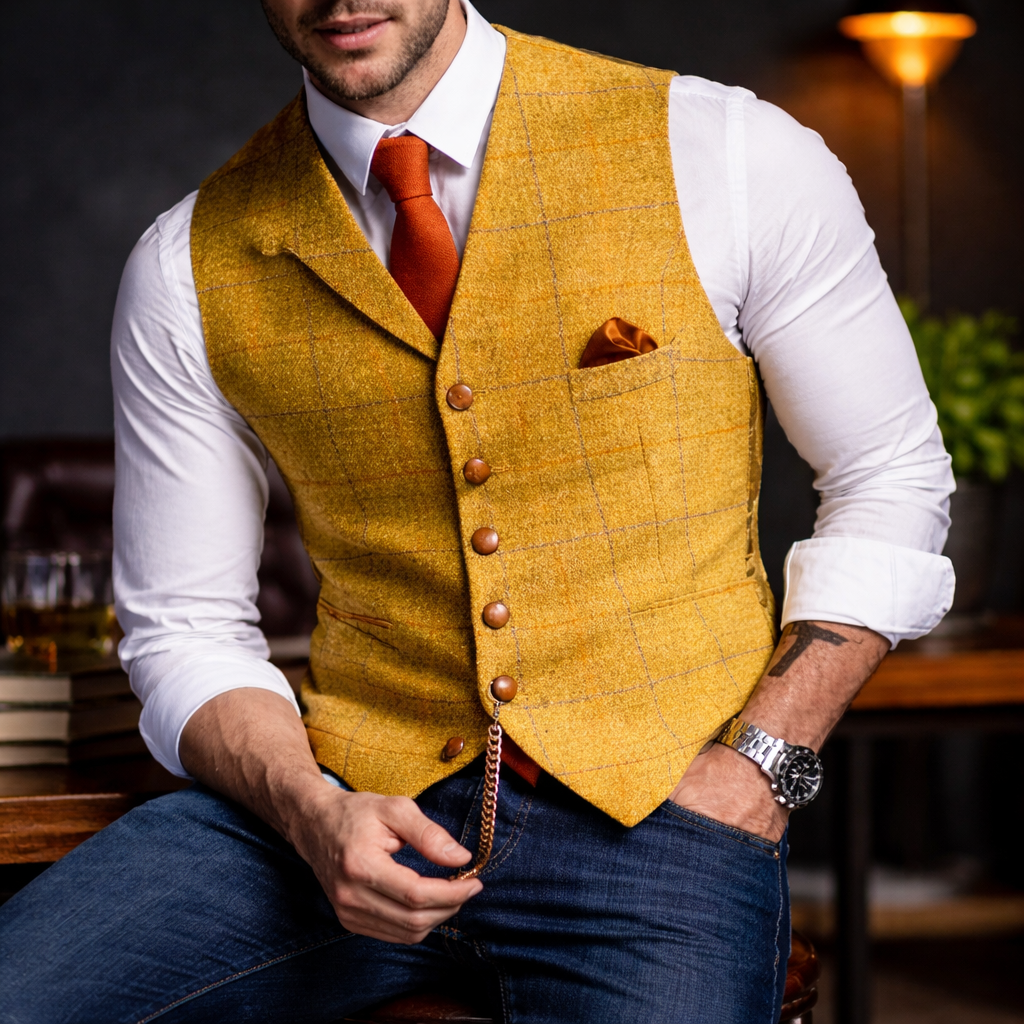 Melker - Vestă Elegantă din Tweed