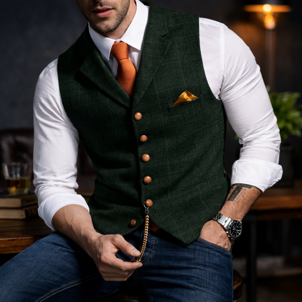Melker - Vestă Elegantă din Tweed