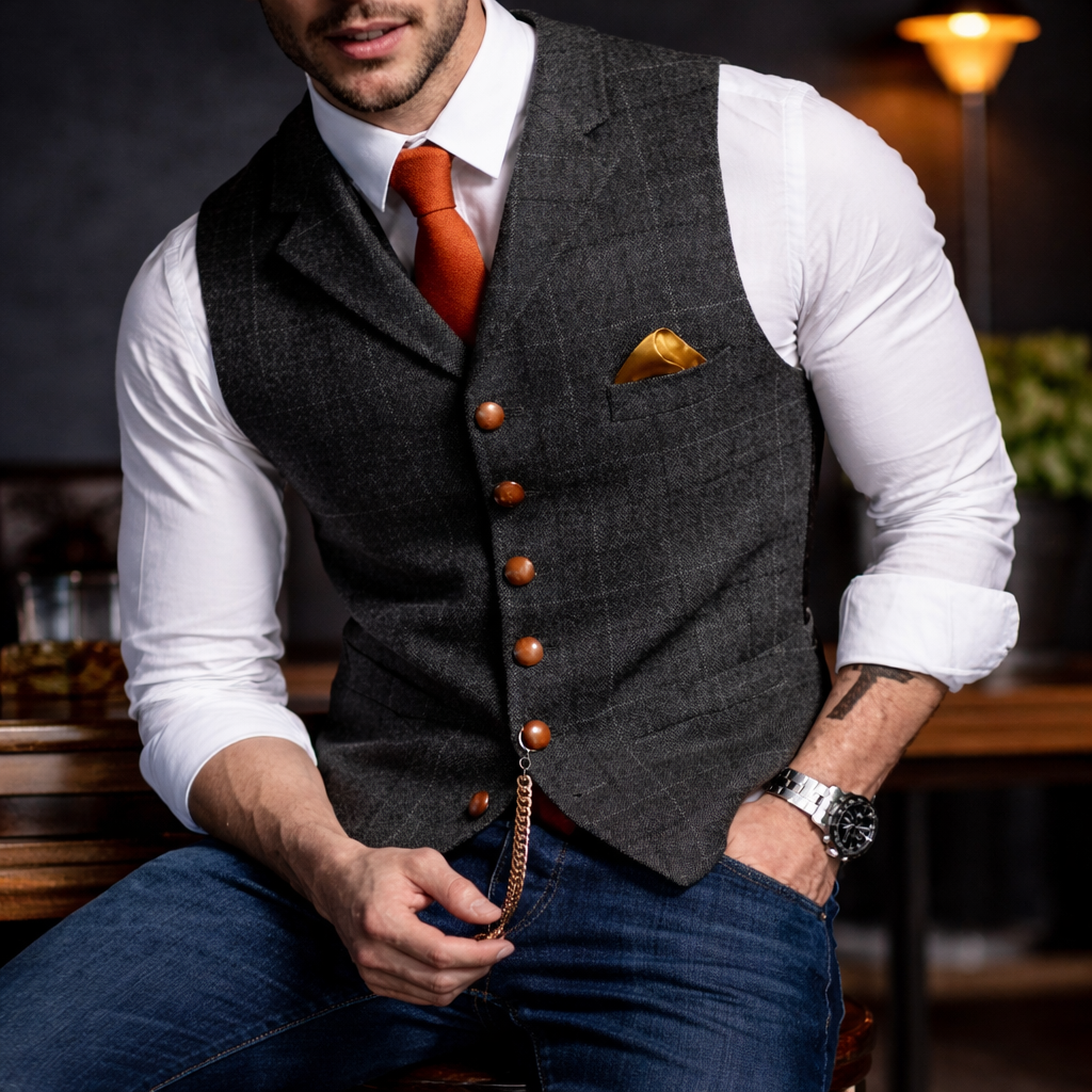 Melker - Vestă Elegantă din Tweed