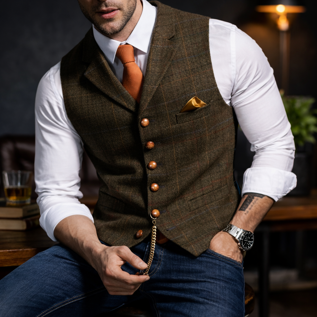 Melker - Vestă Elegantă din Tweed